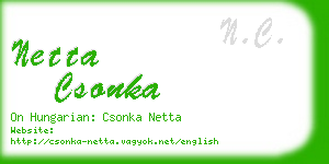 netta csonka business card